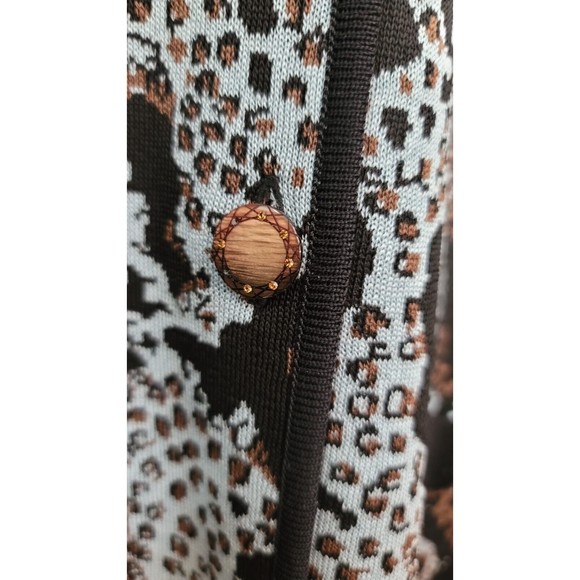 Exclusively Misook Cheetah Snake Animal Print BlackBlueBrown Cardigan Jacket S - Picture 11 of 11